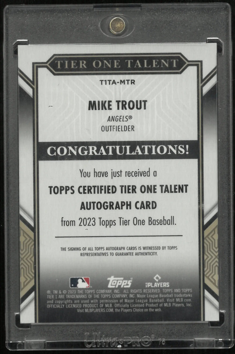 2021 Topps Tier One Talent Mike Trout Auto /50 