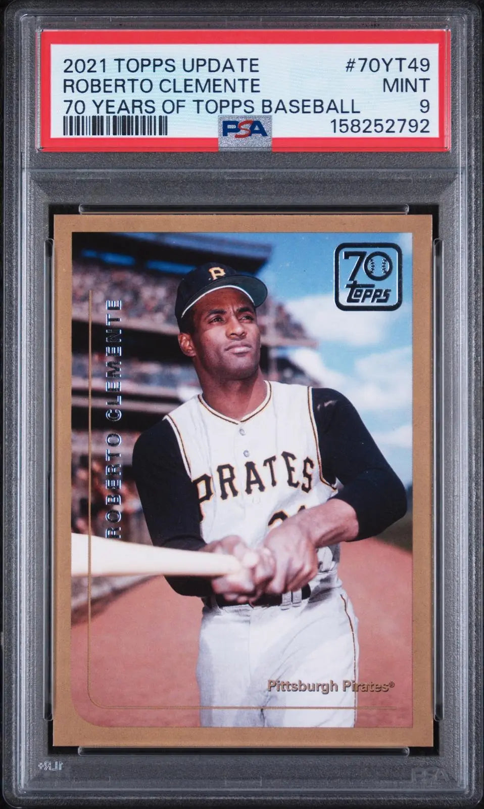 2021 Topps Update 70 Years Of Topps Baseball  Roberto Clemente PSA 9 