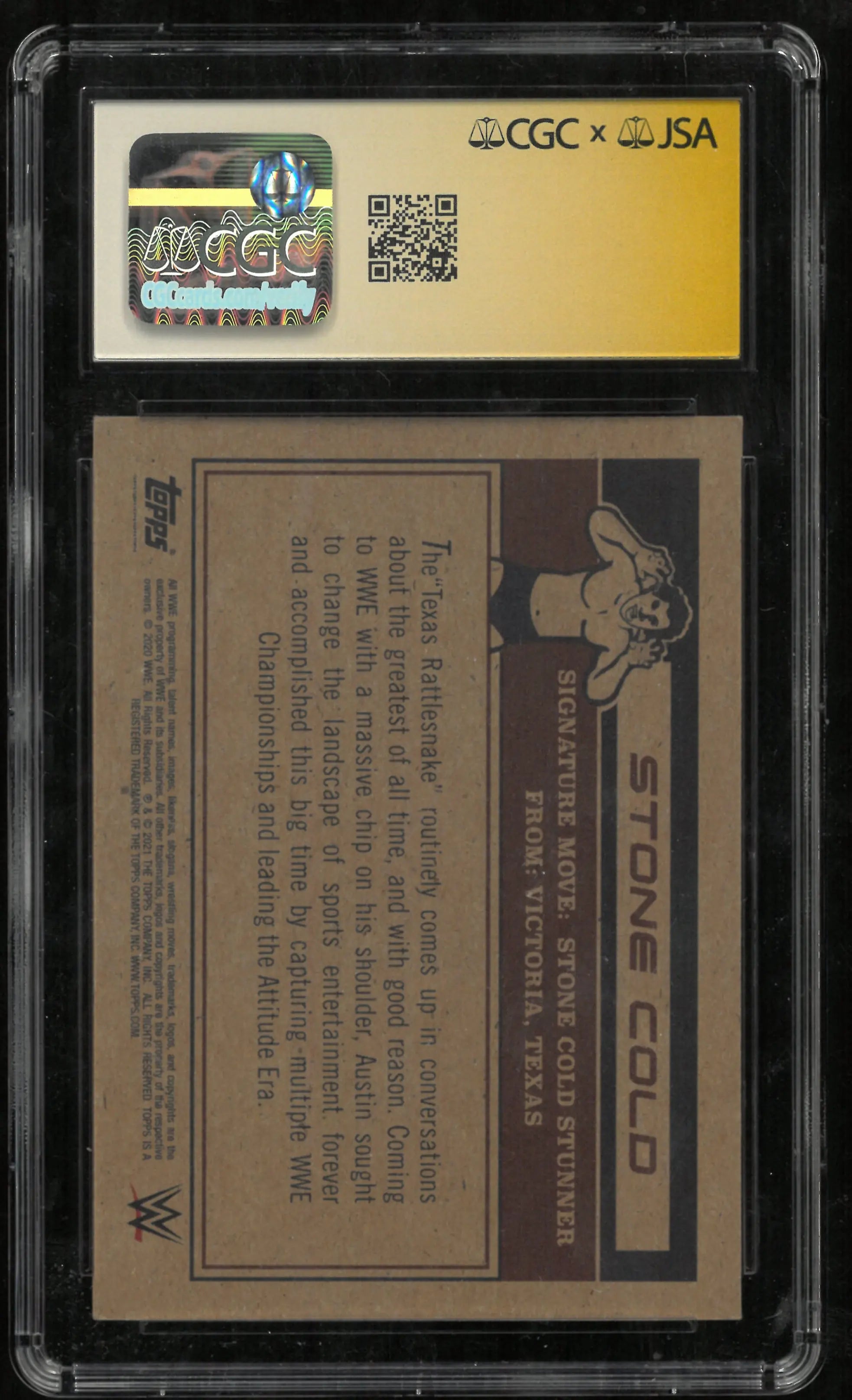2021 Topps WWE Living Set Stone Cold Steve Austin Missing Card Number Auto CGC Authentic 