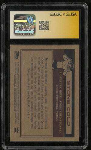 2021 Topps WWE Living Set Stone Cold Steve Austin Missing Card Number Auto CGC Authentic 