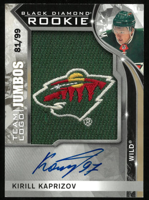 2021 UD Black Diamond Team Logo Jumbos Kirill Kaprizov Autograph Rookie RC /99 