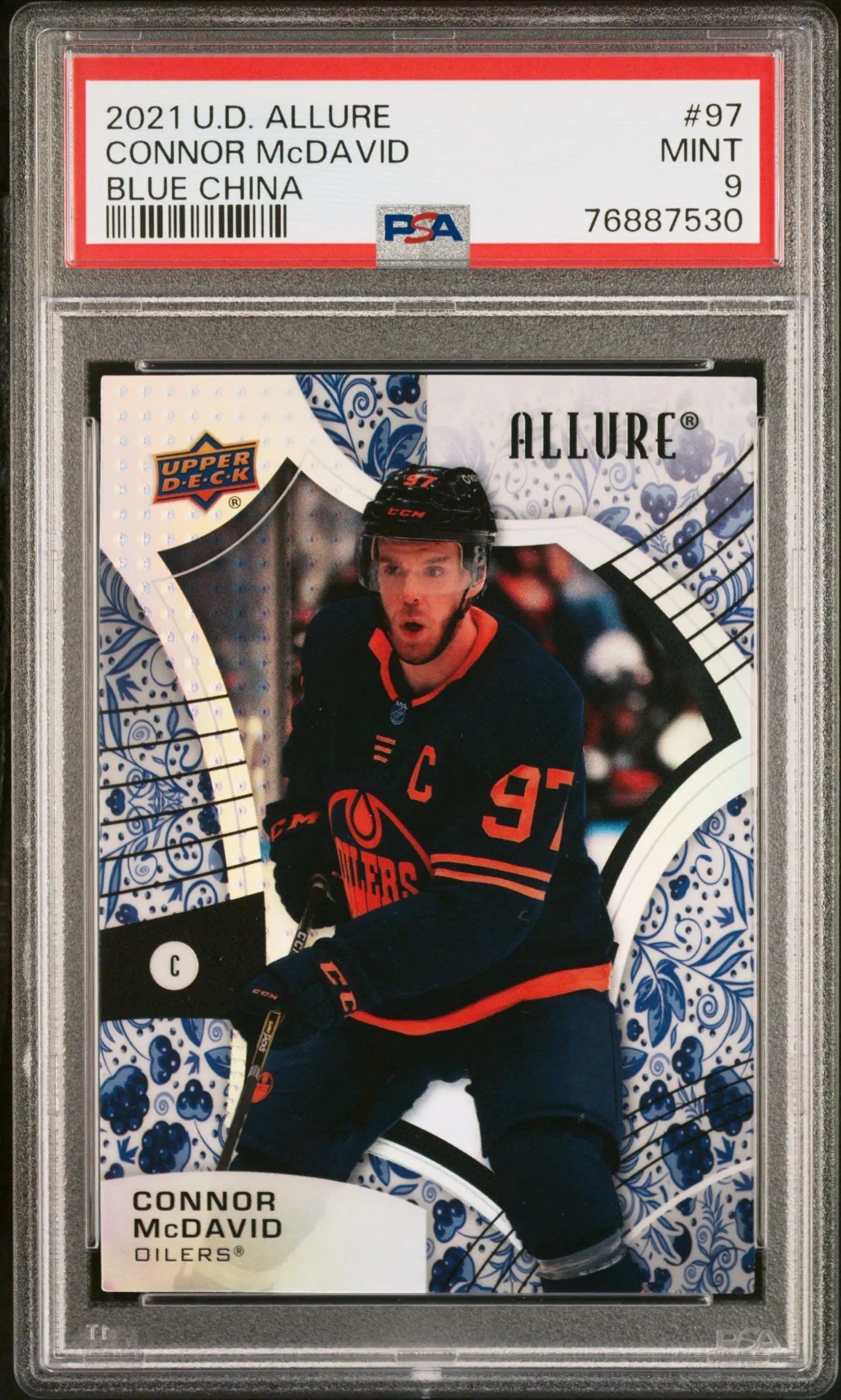2021 Upper Deck Allure Blue China Connor McDavid #97 PSA 9 