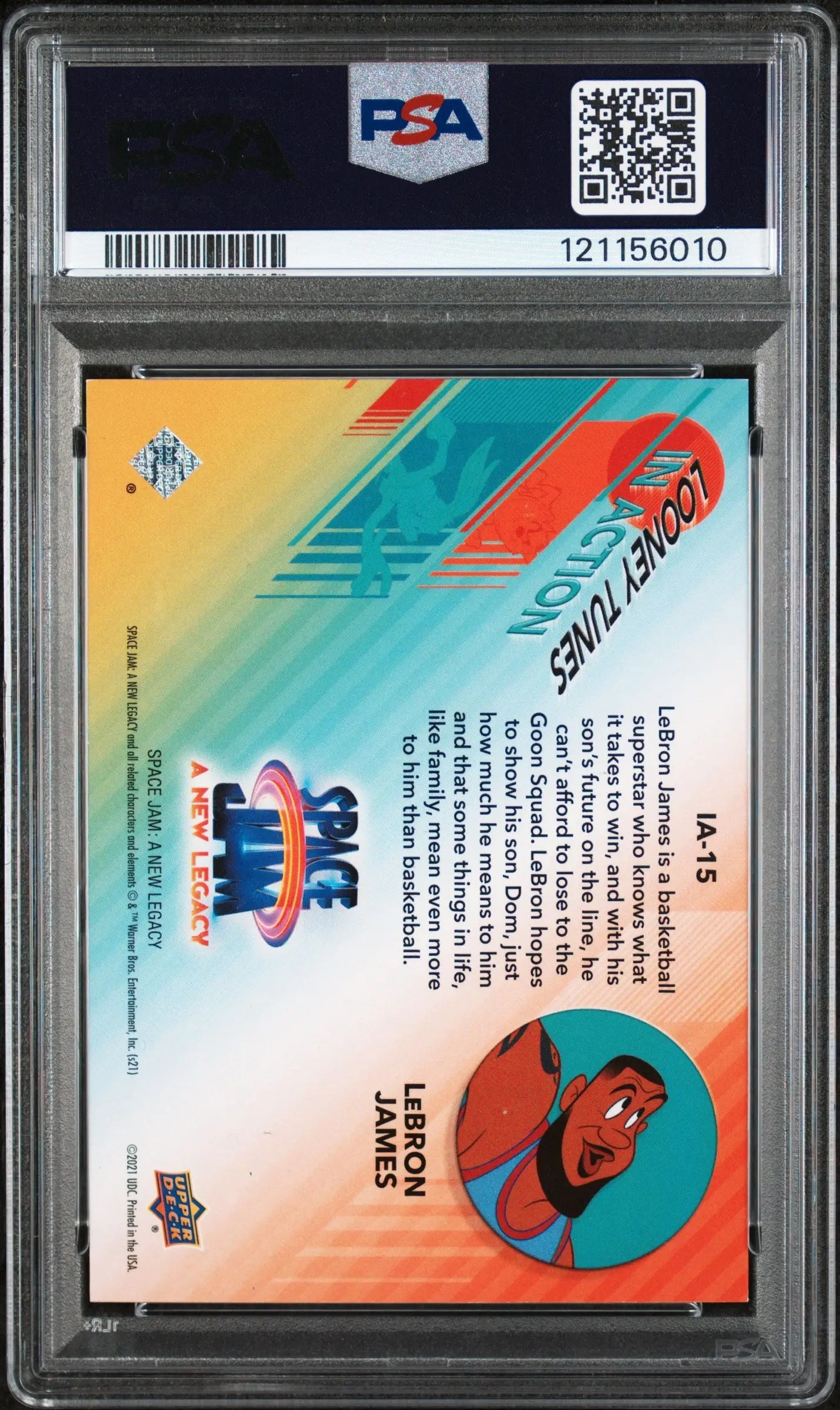 2021 Upper Deck Space Jam New Legacy Looney Tunes LeBron James Green /599 PSA 10 