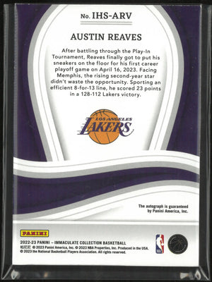 2022-23 Immaculate Basketball Heralded Autograph Austin Reaves Auto /25 