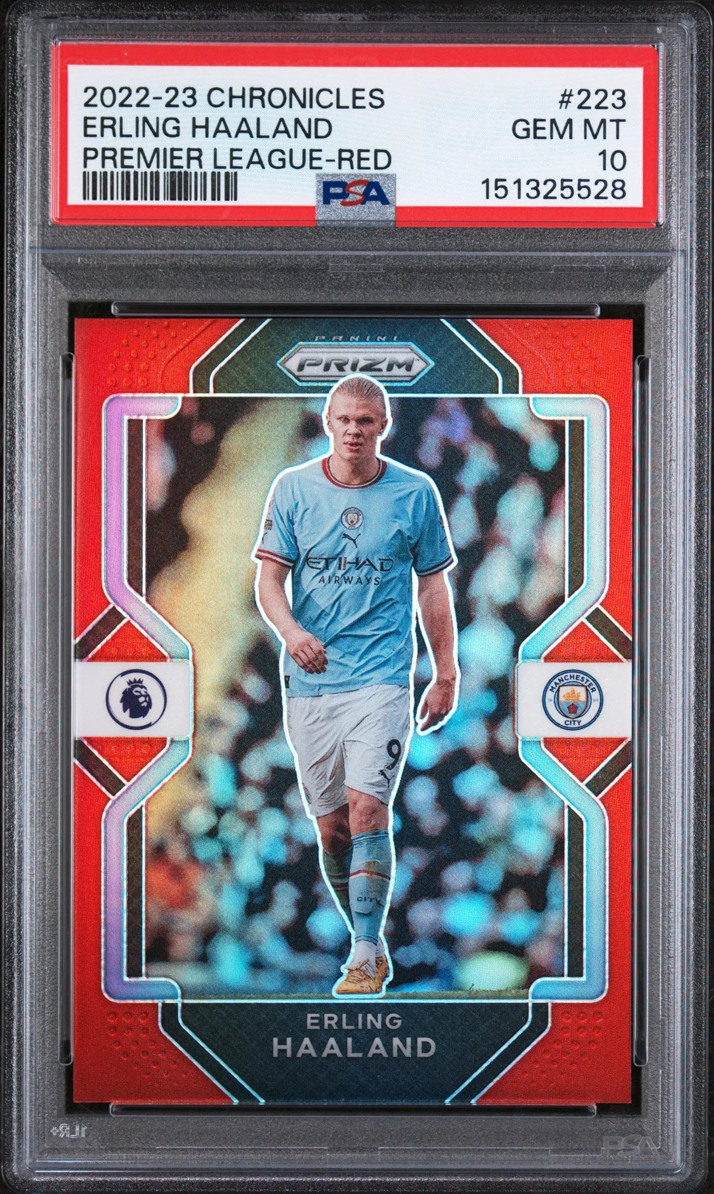 2022-23 Panini Chronicles Premier League Red Erling Haaland #223 /99 PSA 10 
