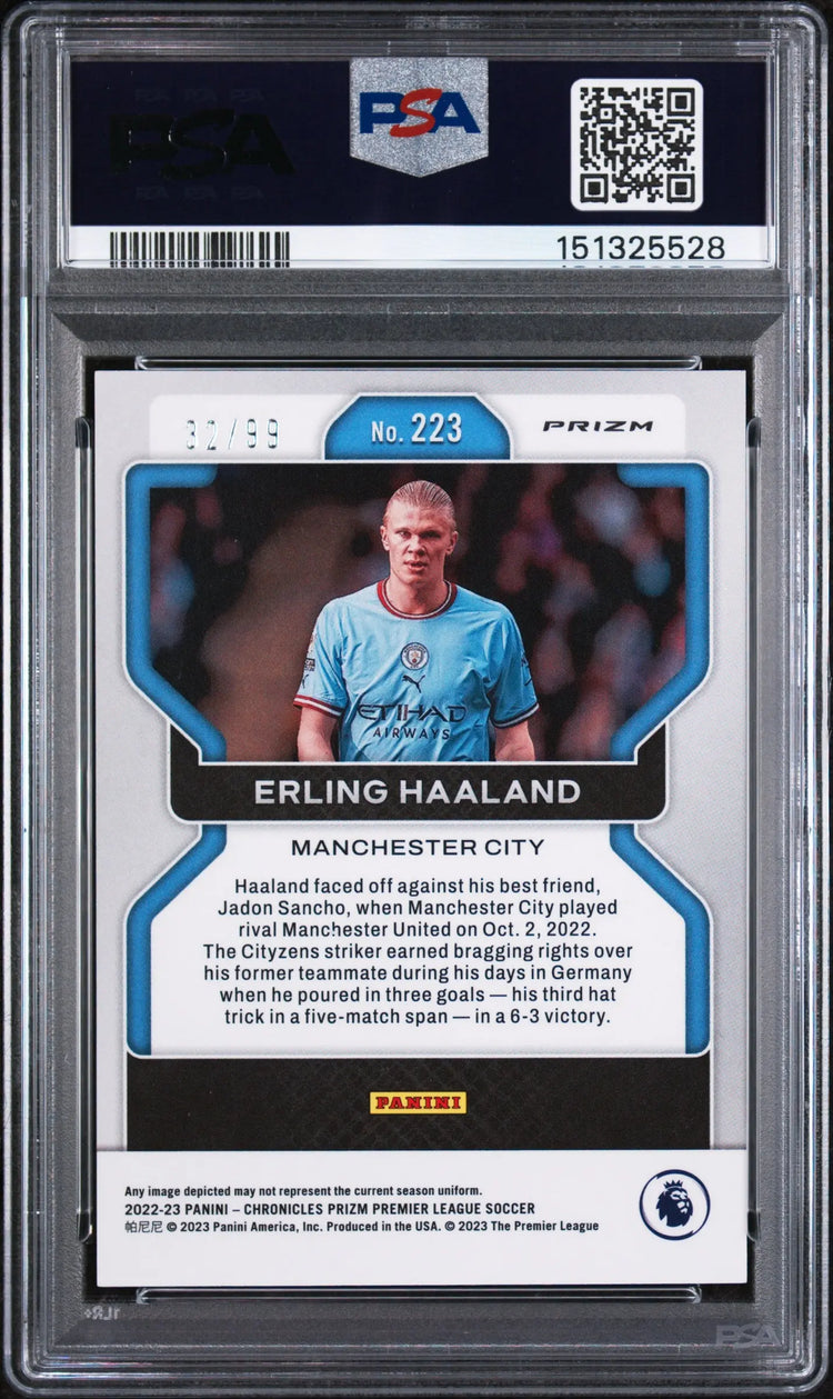 2022-23 Panini Chronicles Premier League Red Erling Haaland #223 /99 PSA 10 