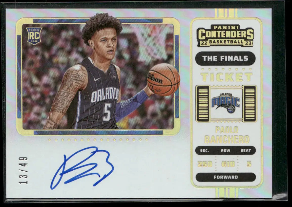 2022-23 Panini Contenders The Finals Ticket Rookie Auto Paolo Banchero /49 