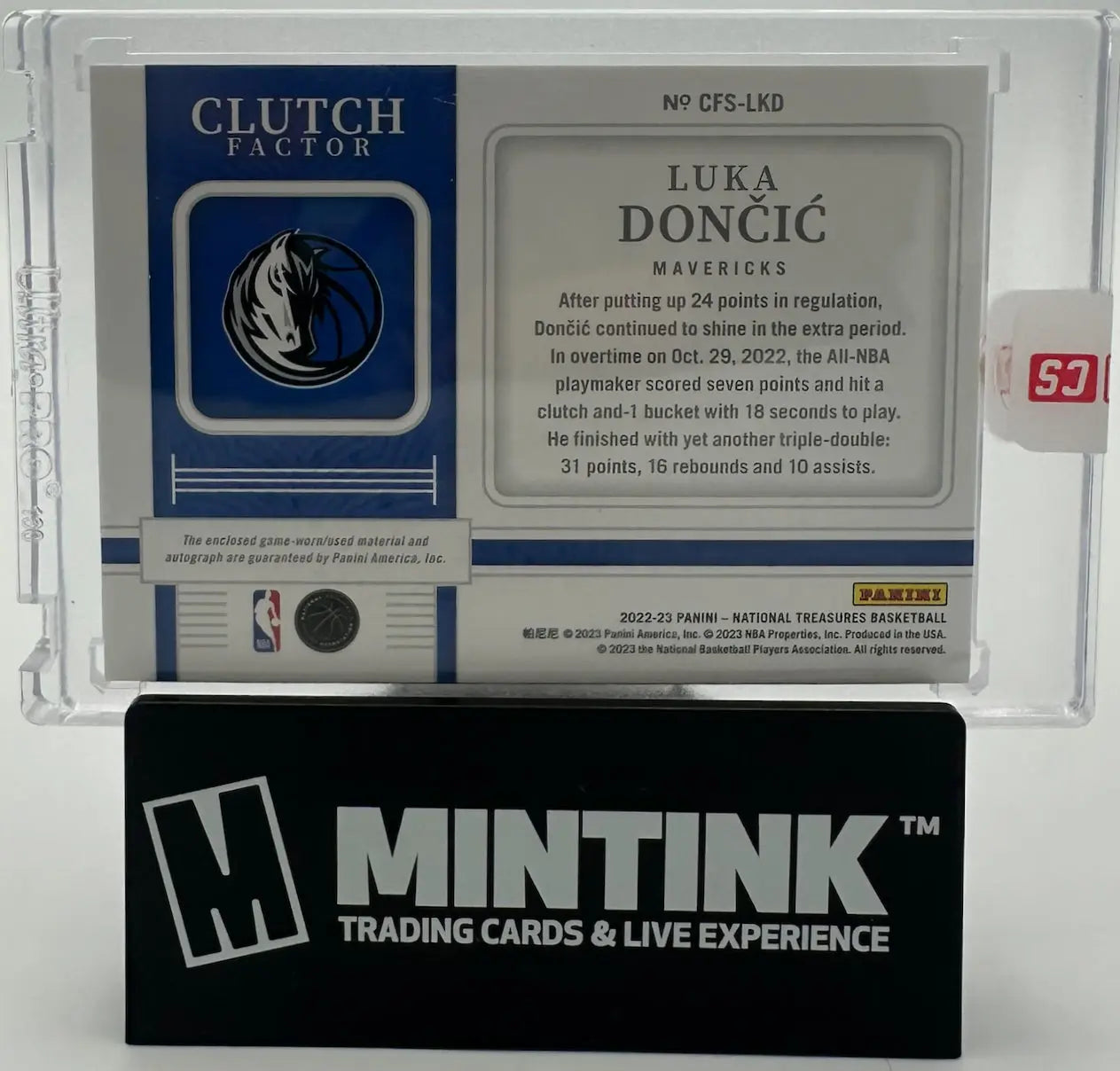 2022-23 Panini National Treasures Autograph Patch Luka Doncic Auto /49 