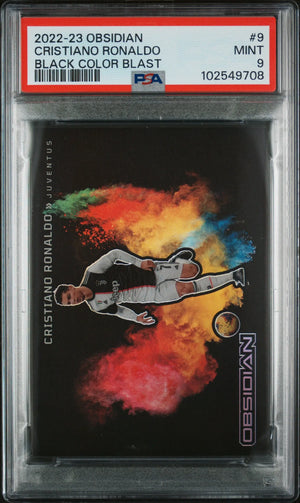 2022-23 Panini Obsidian Black Color Blast Cristiano Ronaldo PSA 9 