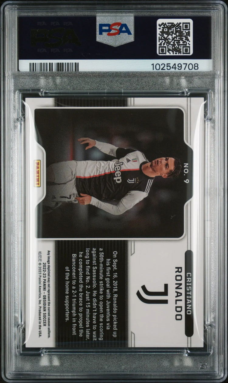 2022-23 Panini Obsidian Black Color Blast Cristiano Ronaldo PSA 9 