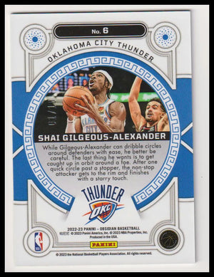 2022-23 Panini Obsidian Orbital Shai Gilgeous-Alexander Gold /10 