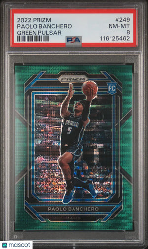 2022-23 Panini Prizm Green Pulsar Rookie Paolo Banchero #249 /25 PSA 8 