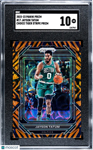 2022-23 Panini Prizm SGC 10 Jayson Tatum Choice Tiger Stripe #17 