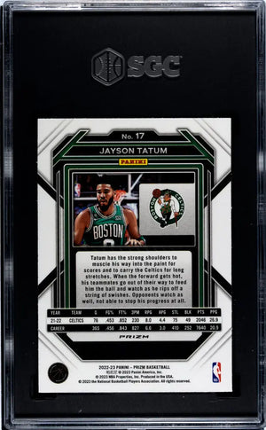 2022-23 Panini Prizm SGC 10 Jayson Tatum Choice Tiger Stripe #17 