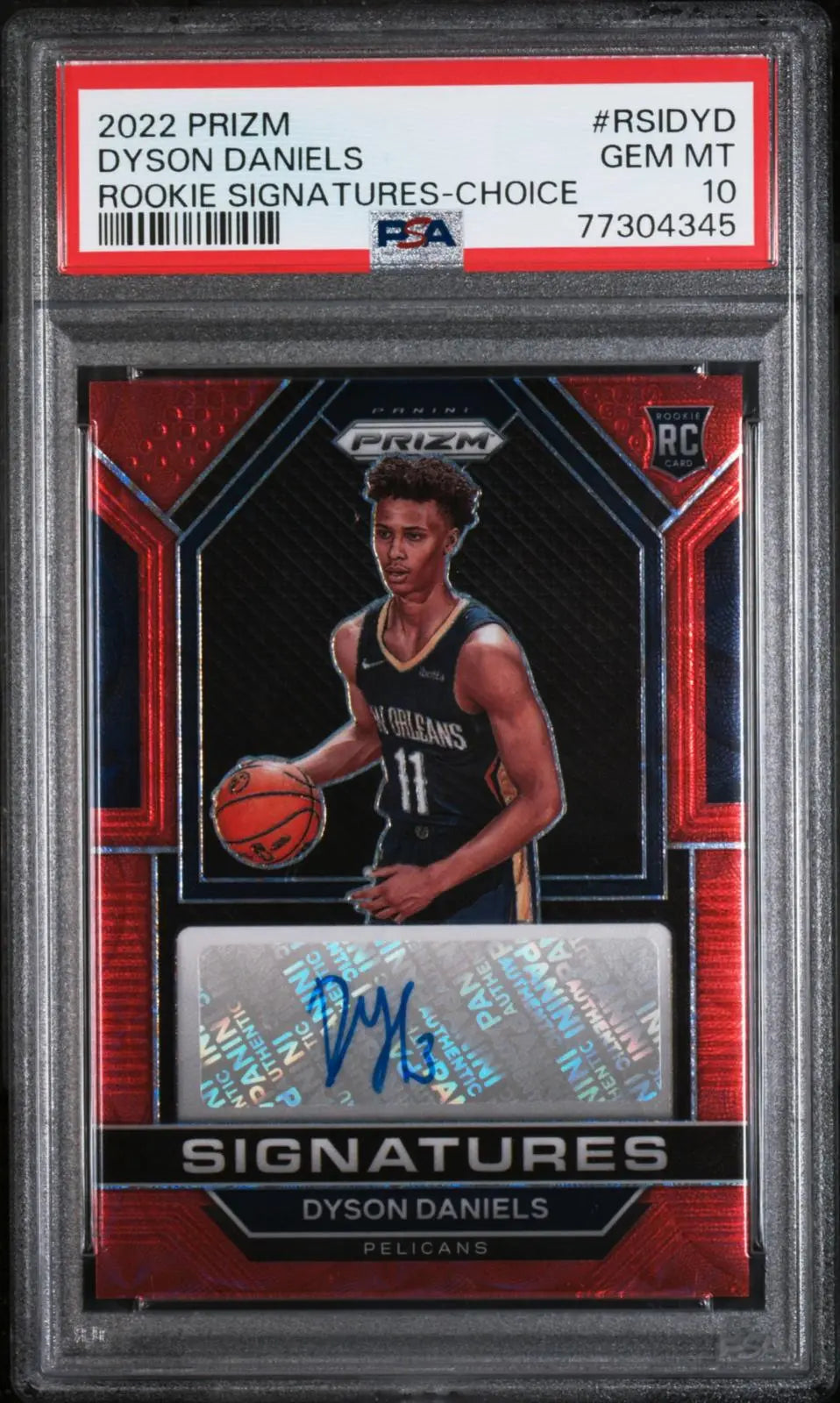 2022-23 Panini Prizm Signatures Rookie Autograph Dyson Daniels RC Choice PSA 10 