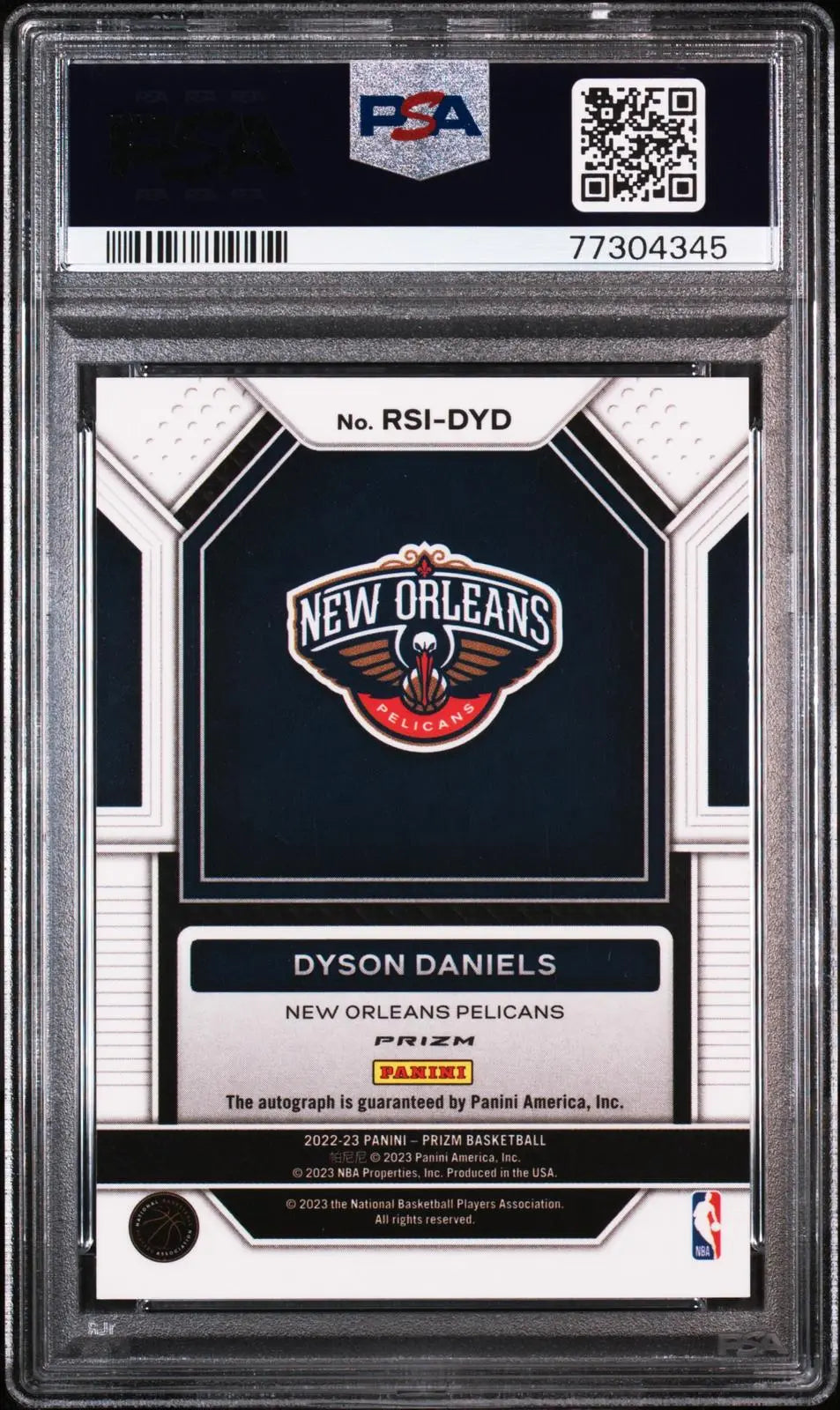 2022-23 Panini Prizm Signatures Rookie Autograph Dyson Daniels RC Choice PSA 10 