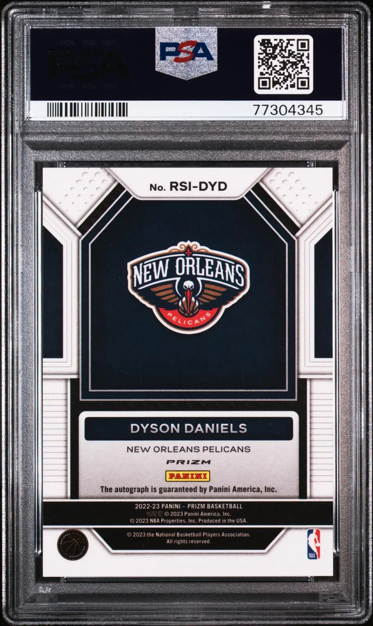 2022-23 Panini Prizm Signatures Rookie Autograph Dyson Daniels RC Choice PSA 10 