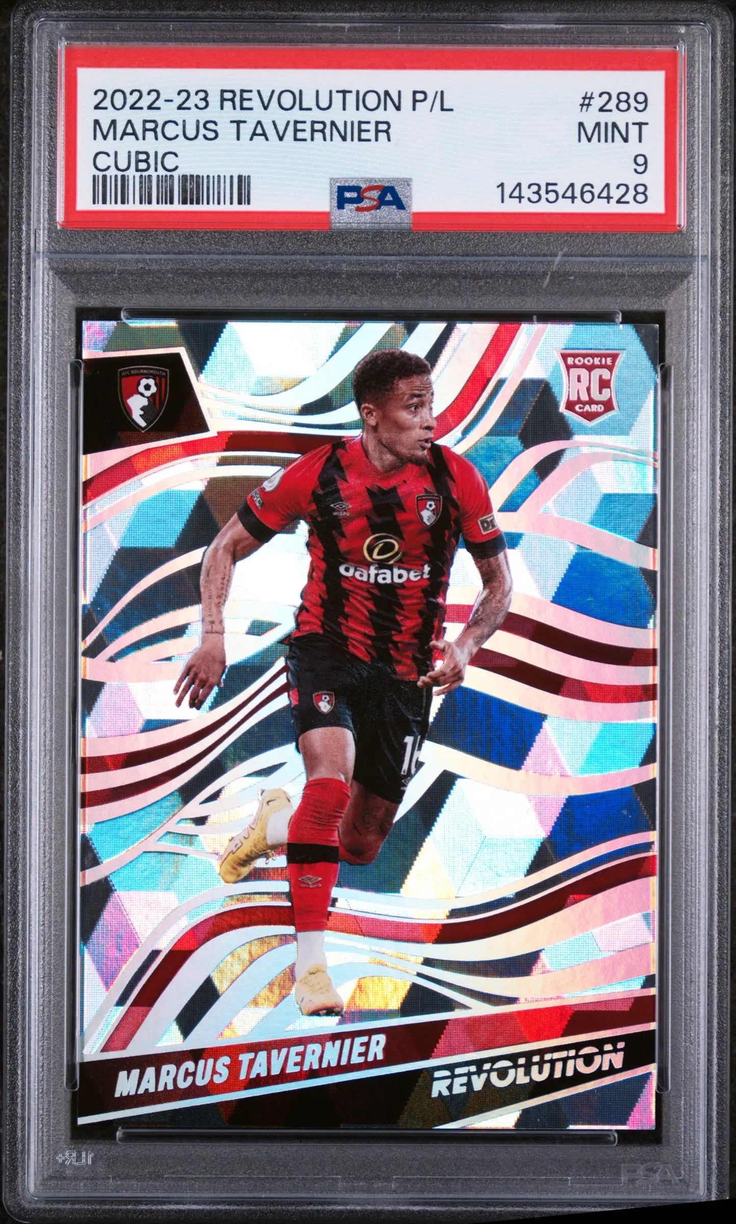 2022-23 Panini Revolution PL Rookie Marcus Tavernier Cubic /5 RC PSA 9 Pop 1 