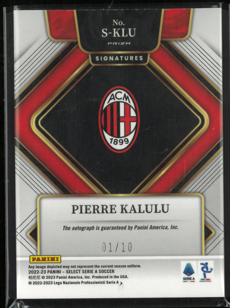 2022-23 Panini Select Signatures Pierre Kalulu Autograph Auto Gold /10 