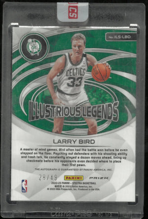 2022-23 Panini Spectra Ice Prizm Illustrious Legends Auto Larry Bird /49 