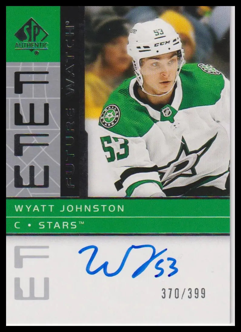 2022-23 SP Authentic Wyatt Johnston 2002-03 Retro Future Watch Auto #/399 