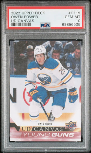 2022-23 Series 1 Upper Deck UD Canvas Rookie Young Guns Owen Power RC PSA 10 