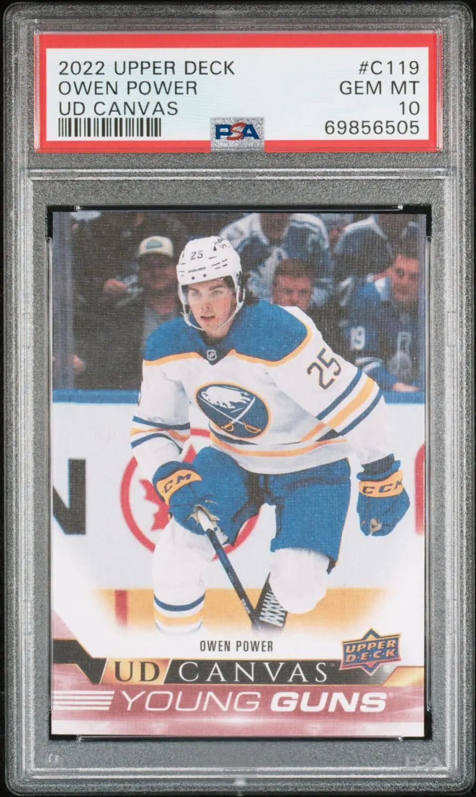 2022-23 Series 1 Upper Deck UD Canvas Rookie Young Guns Owen Power RC PSA 10 