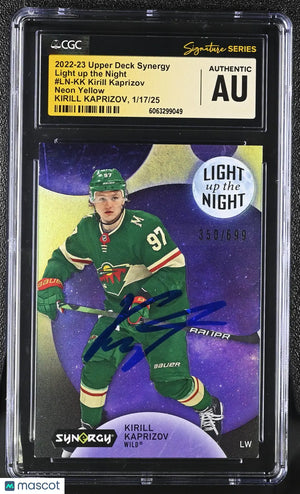 2022-23 Synergy Kirill Kaprizov Neon Yellow CGC Auto Authentic 
