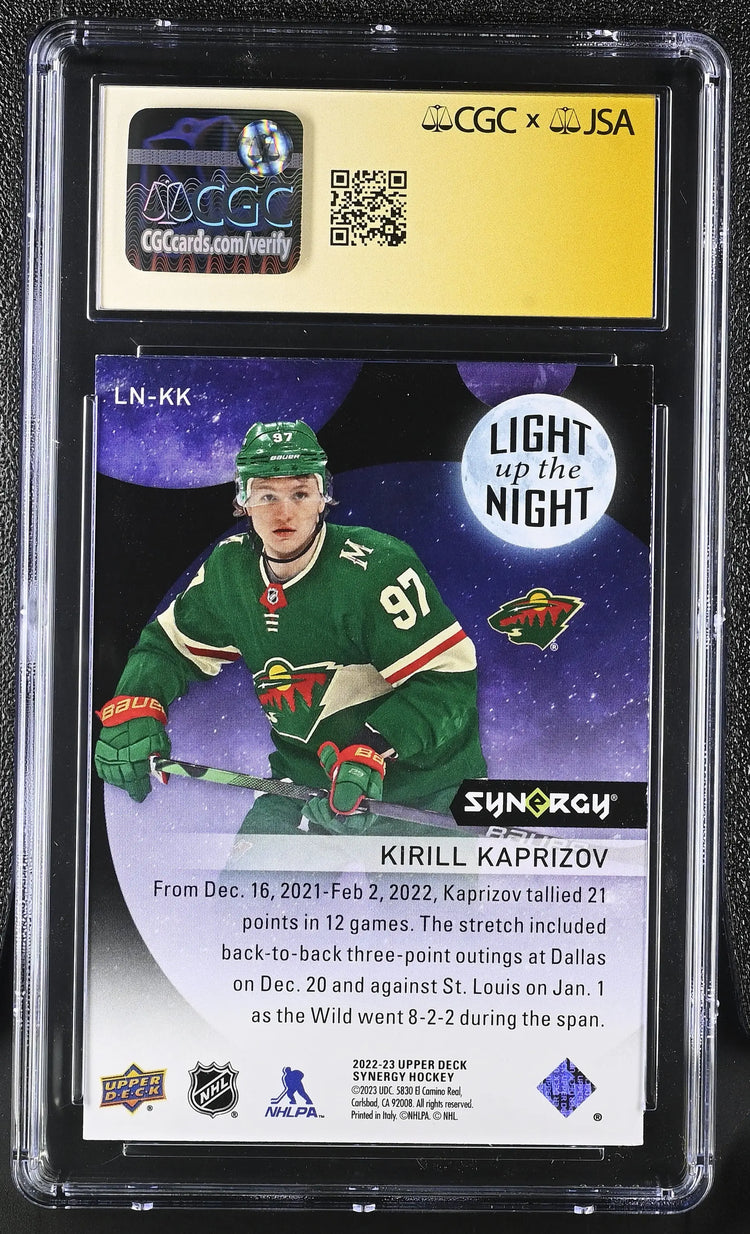 2022-23 Synergy Kirill Kaprizov Neon Yellow CGC Auto Authentic 