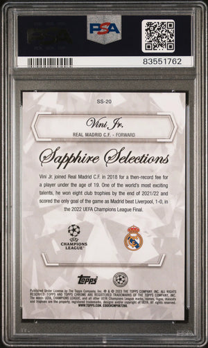 2022-23 Topps Chrome Sapphire UCC Sapphire Selections Vini JR. Orange /25 PSA 10 