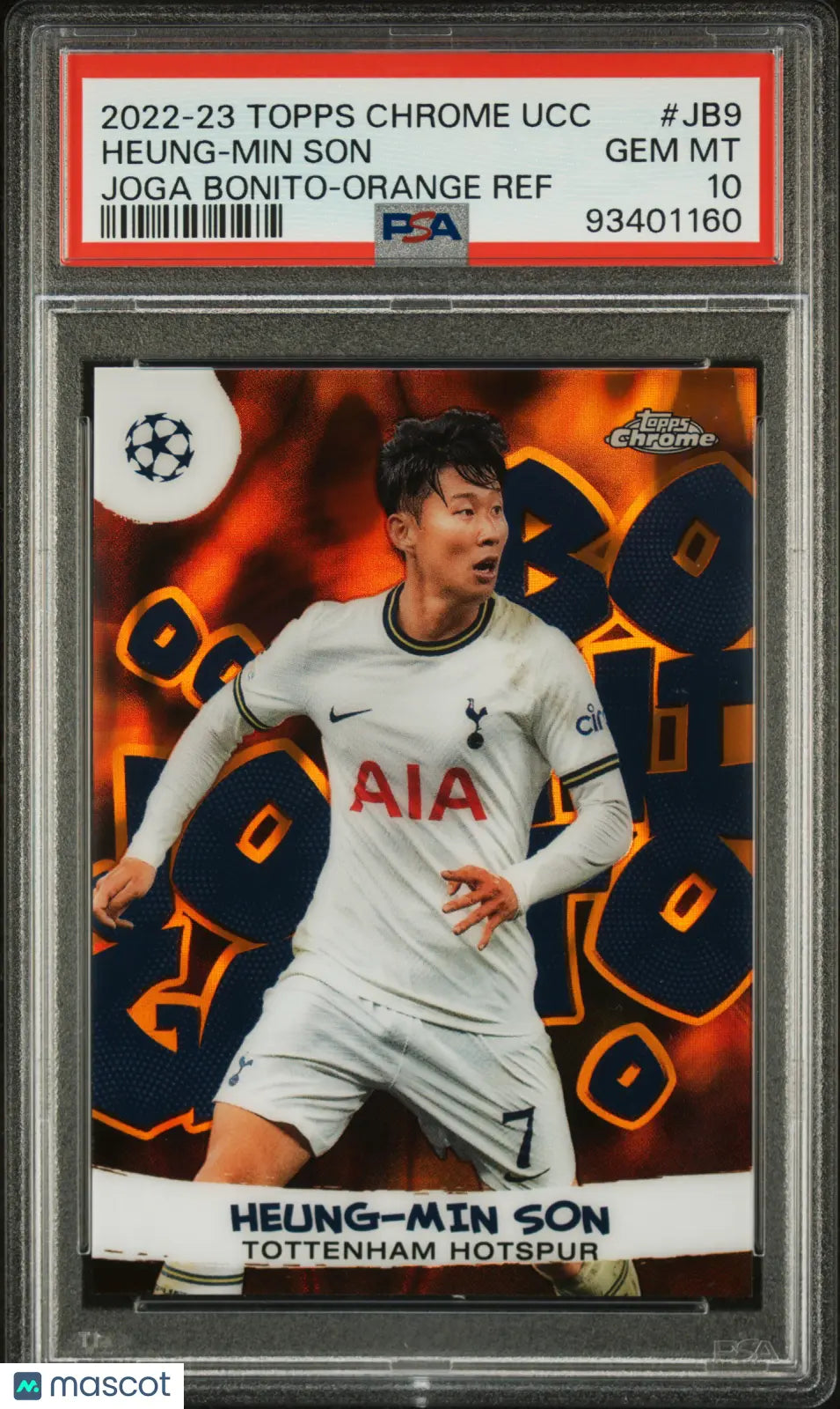 2022-23 Topps Chrome UCC Joga Bonito Heung-Min Son Orange Refractor PSA 10 /25 