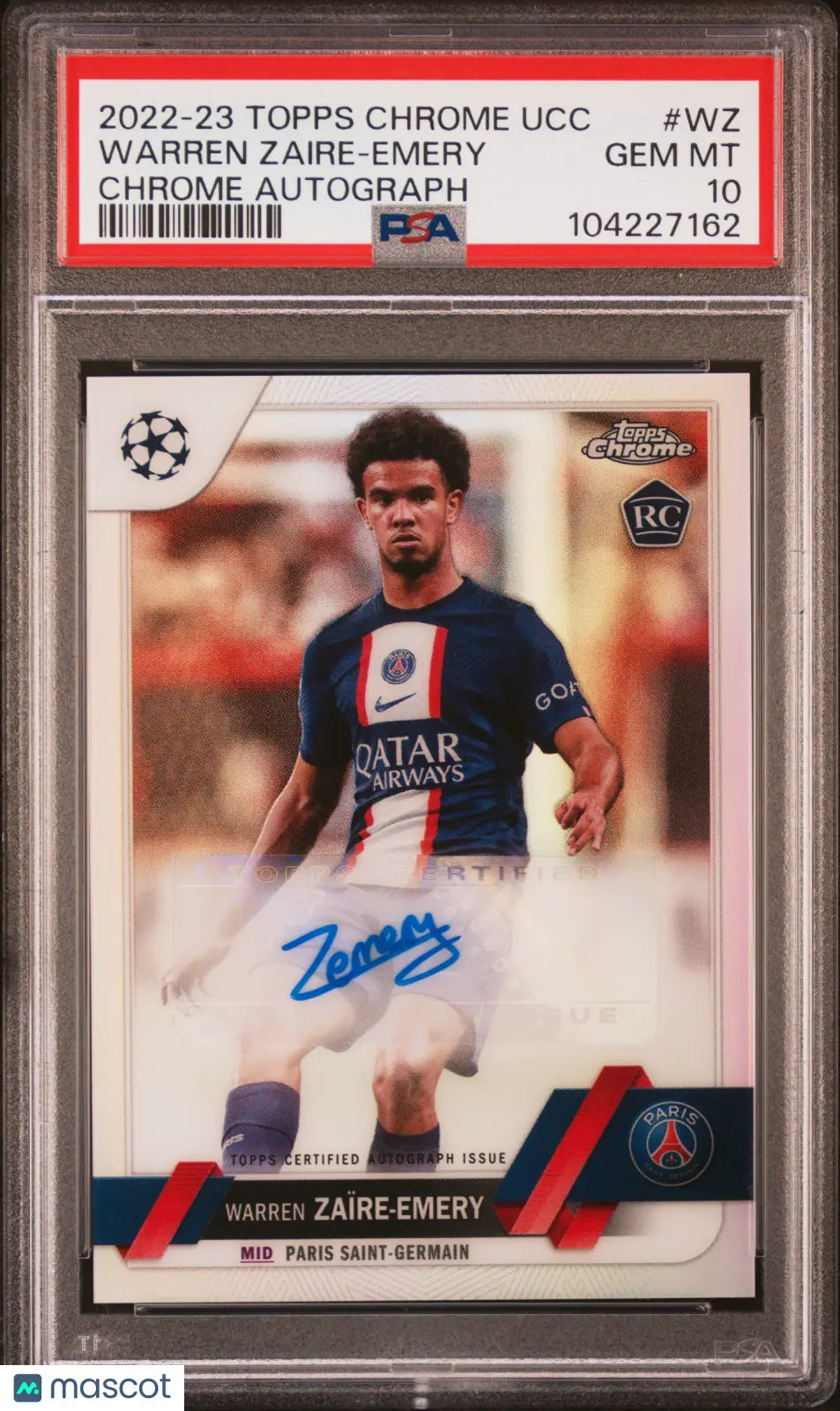 2022-23 Topps Chrome UEFA CC Autographs Warren Zaire-Emery Auto Rookie RC PSA 10 