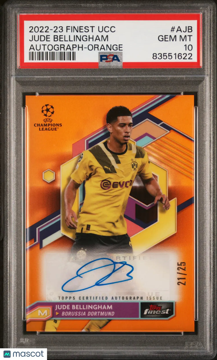Jude Bellingham Topps Finest Orange Refractor PSA 10 Card