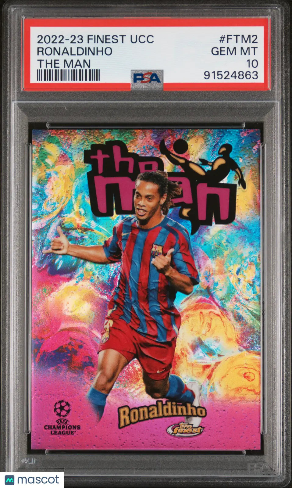 2022-23 Topps Finest UEFA Club Competitions The Man Ronaldinho #FTM2 PSA 10 