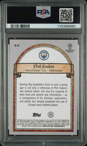 2022-23 Topps Merlin Chrome UEFA Club Competitions Renaissance Phil Foden PSA 9 