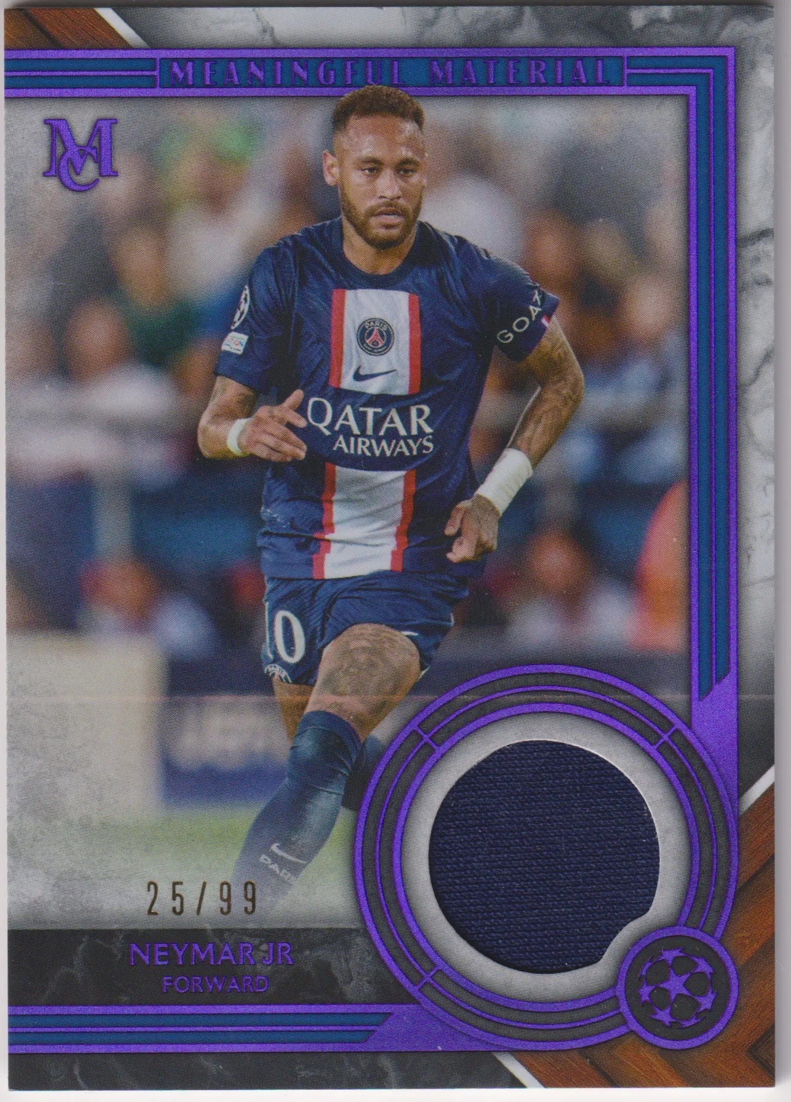 2022-23 Topps Museum Collection UEFA CL Patch Neymar Jr. Amethyst /99 
