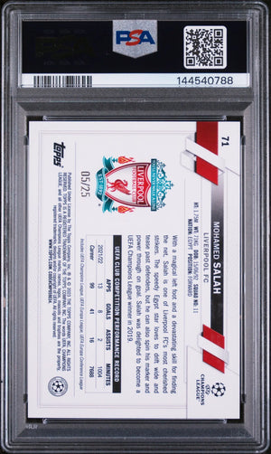 2022-23 Topps UCC Orange Foil Mohamed Salah /25 PSA 10 
