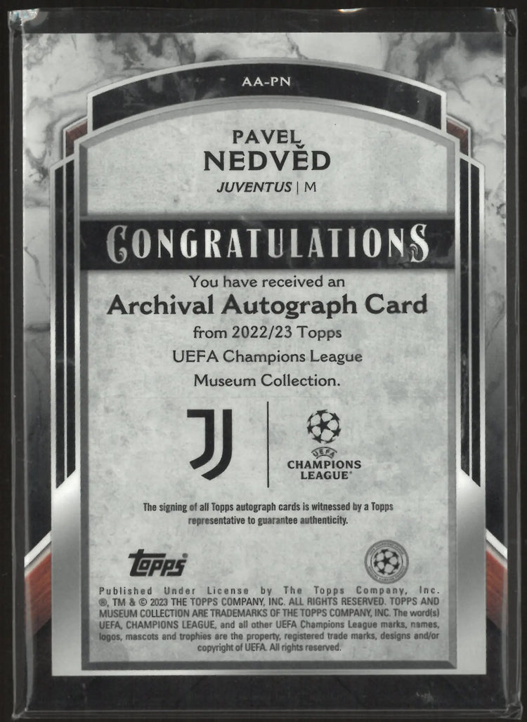 2022-23 Topps UEFA Champions League Museum Autograph Pavel Nedved Auto /50 