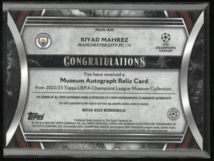 2022-23 Topps UEFA Champions League Museum Patch Autograph Riyad Mahrez /299 