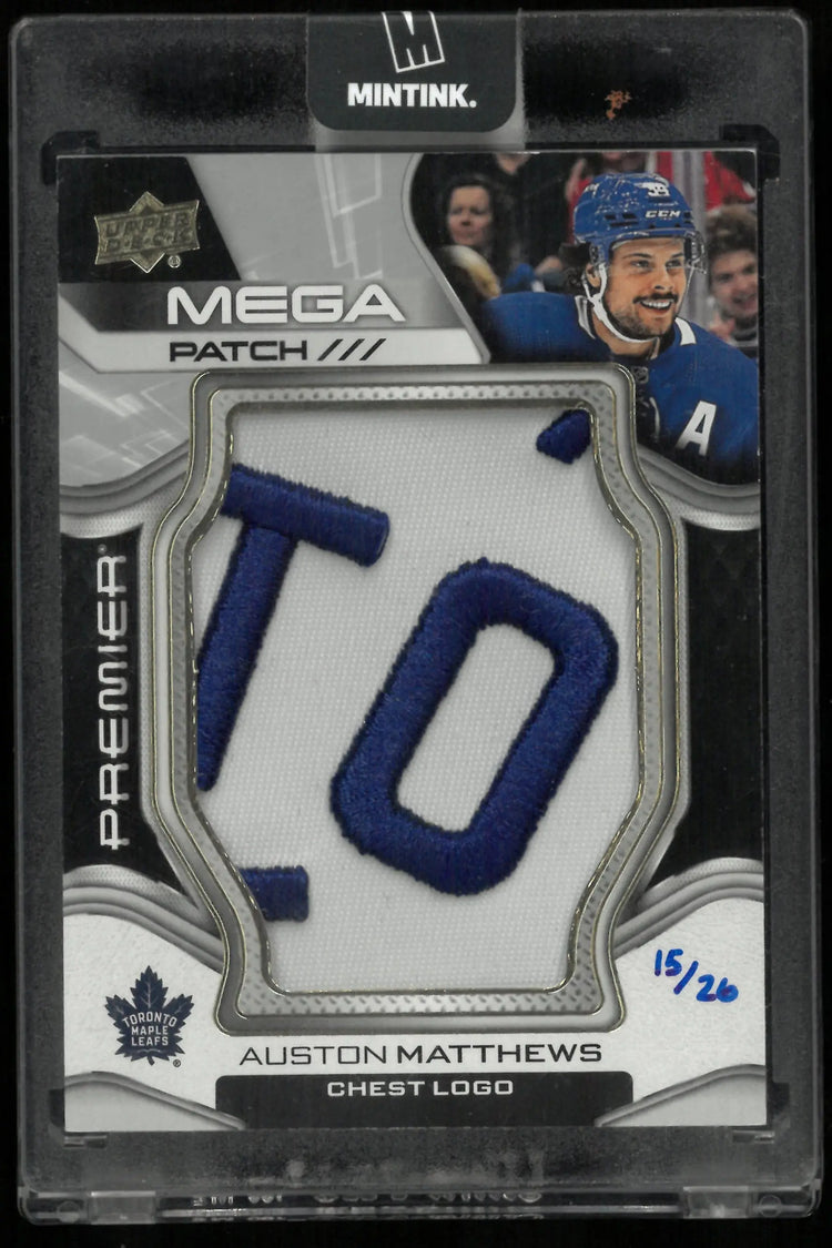 2022-23 UD Premier Hockey Auston Matthews Mega Patch Chest Logo /26 