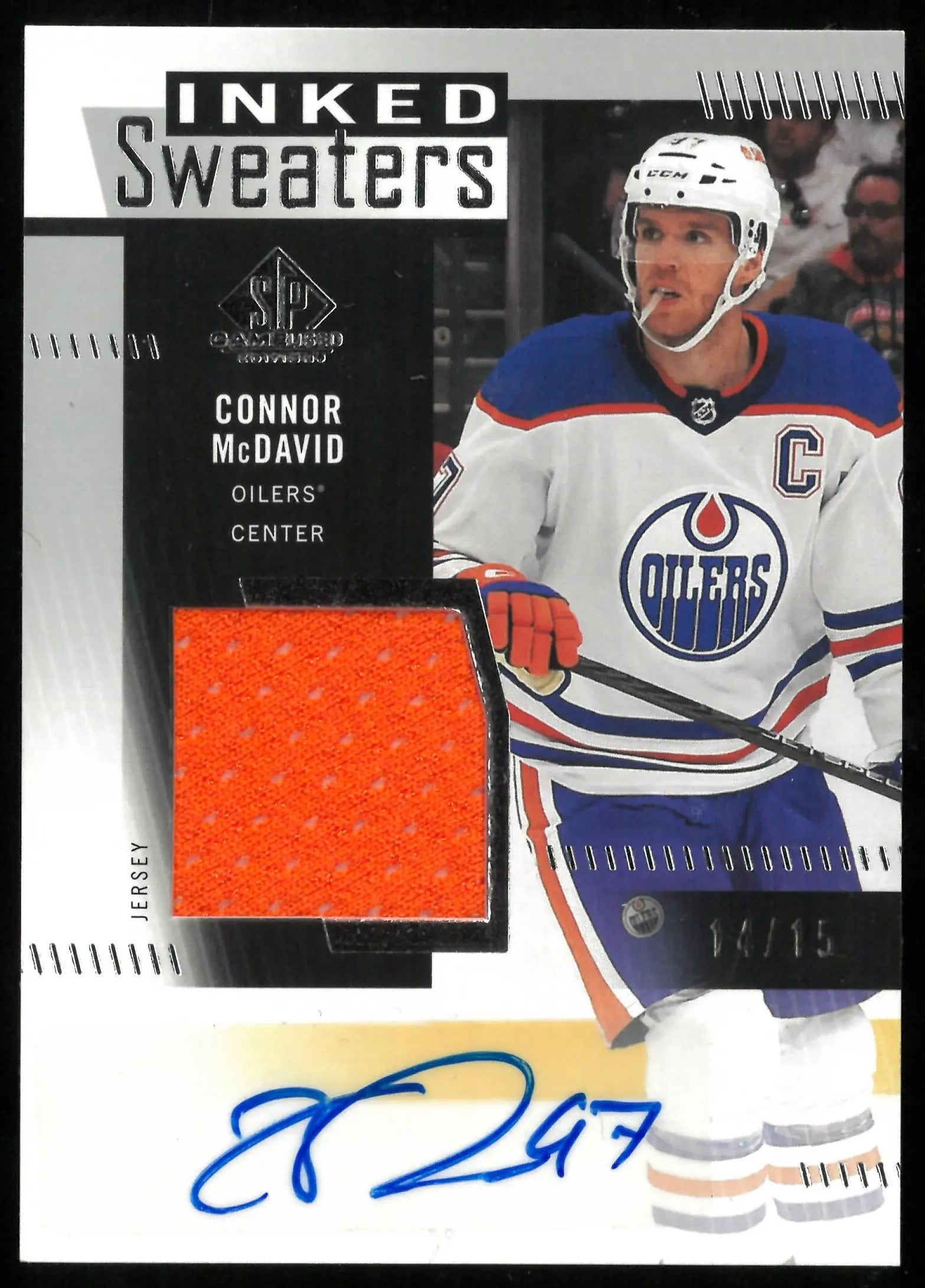 2022-23 UD SP Game Used Connor McDavid Inked Sweaters Patch Auto /15 