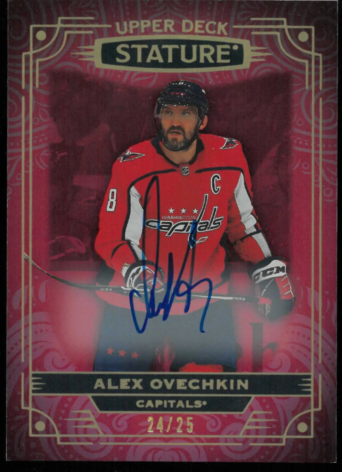2022-23 UD Stature Hockey Autograph Alex Ovechkin Auto Design Variant Red /25 