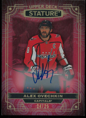 2022-23 UD Stature Hockey Autograph Alex Ovechkin Auto Design Variant Red /25 