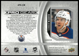 2022-23 UD The Cup Hockey Connor McDavid Dual Pro Gear Oil Drop Auto /12 