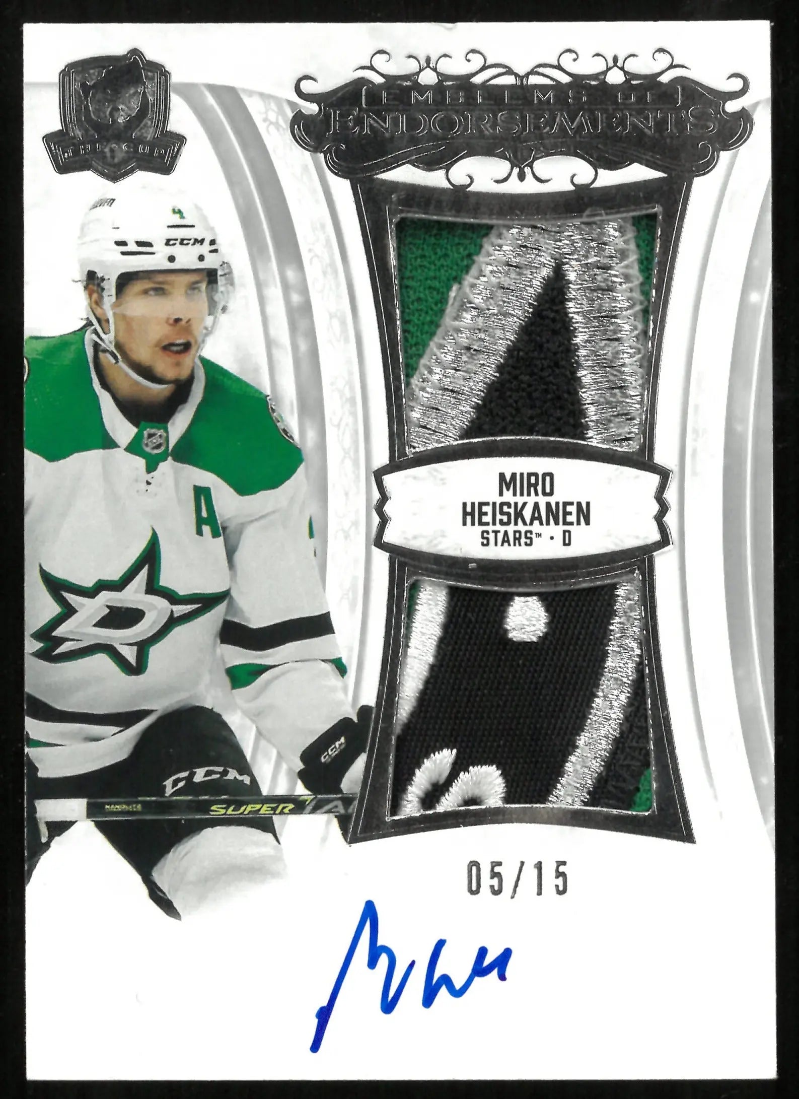 2022-23 UD The Cup Miro Heiskanen Emblems Of Endorsements Patch Auto /15 