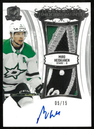 2022-23 UD The Cup Miro Heiskanen Emblems Of Endorsements Patch Auto /15 