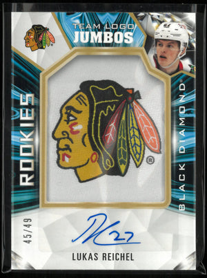2022-23 Upper Deck Black Diamond Rookies Team Logo Jumbos Lukas Reichel Autograph /49 