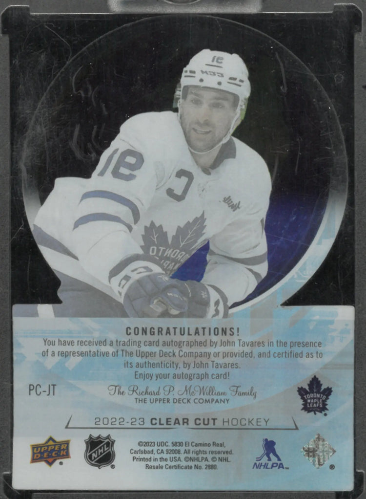 2022/23 Upper Deck Clear Cut Autograph John Tavares Auto /99 