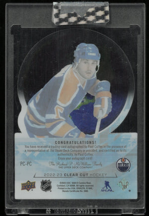 2022-23 Upper Deck Clear Cut Pride Autograph Paul Coffey Auto /99 