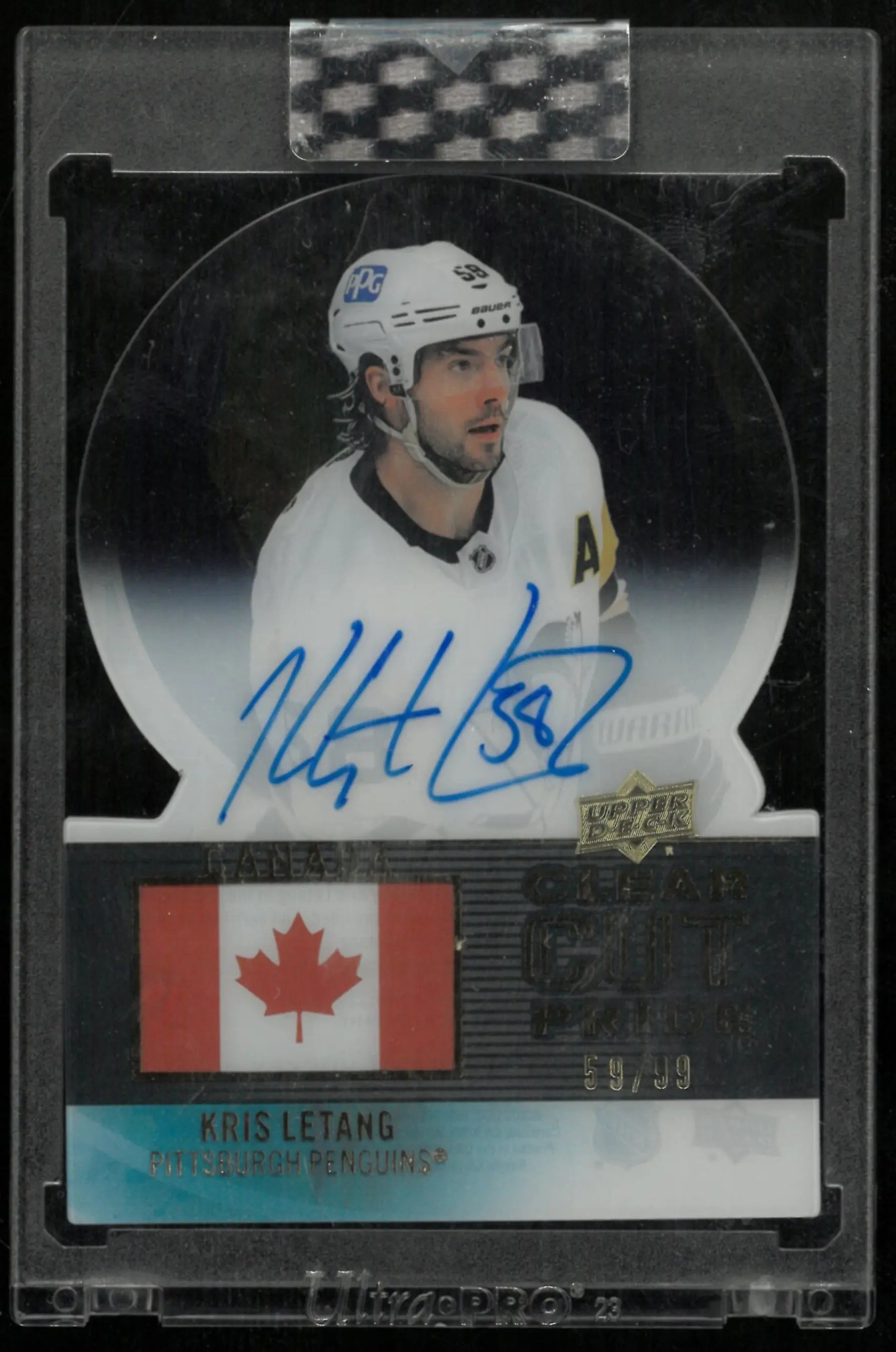 2022-23 Upper Deck Clear Cut Pride Canada Auto Kris Letang /99 